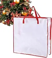 Clear Storage Bags With Zipper, Waterproof Large Bags for Storage With Handle And Zipper, Dust-proof Christmas Tree Sack Space-Saving Storage Container for Home Moving Use