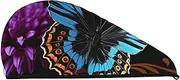GDSHJKLW Butterfly On Beautiful Flower Drying Hair Caps Super Absorbent Soft Hair Drying Towel Quick Dry Coral Velvet Hair Drying Cap Hair Turban for Women Wet Hair Long Thick Hair