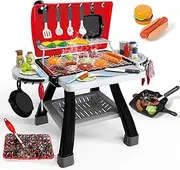 AuroTops BBQ Grill Playset with Pretend Smoke Sound Light Kitchen Cooking Toy Set