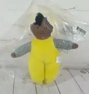 Baby's First Doll African American Girl 9.5" Soft Plush Yellow Clothes Sealed