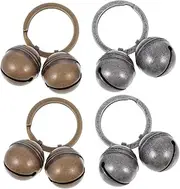 YARNOW 4Sets Decorative Copper Pet Collar Bells Loud Sound Key Ring Accessories for Cats Dogs DIY Bell Pendants for Home Decor for