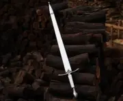 Hand Forged Stainless Steel Sword Medieval Sword Sharp Edge with Scabbard