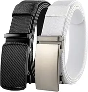 [Dcvmvmn] Men's Metal Automatic Buckle Elastic Belt Casual Nylon Tooling Training Belt Men's Trousers Belt, 12-2pcs