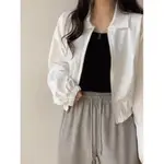 【CODIBOOK】韓國 PEACHMODE 棉質襯衫領短版拉鍊風衣外套［預購］拉鍊外套 女裝