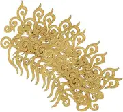 FONDOTIN 10pcs Self Adhesive Gold Foil Floral Embroidery Patches for Wedding Dress Scrapbooking and DIY Craft Projects Elegant Applique for Clothing Accessories and Home Decor
