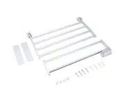 Household Bathroom Space Aluminum Wall Mounted Double Layer Bath Towel Holder Towel Rack Storage Rack 40cm