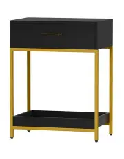 [Artiss] Mason Bedside Table 1 Drawer with Shelf in Black
