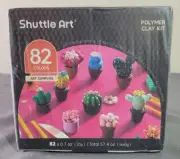 Clay Shuttle Art 82 Colors Oven Bake Modeling Clay Kit, 19 Clay Tools DIY New