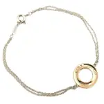 【TIFFANY&CO. 蒂芙尼】1837 RUBEDO 金屬環925純銀雙鍊手鍊