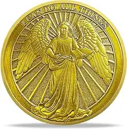 RYUKENLM I Can Do All Things Christian Challenge Coin – Empowering Angel Philippians 4:13 Verse Token Inspirational Christian Gift for Men Women