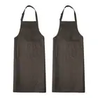 2Pack Kitchen Cooking Aprons Adjustable Chef Apron with 3 Pockets Brown