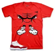 Shirt To Match Jordan 11 Cherry Varsity Red - Raging Face Sneaker Tees