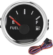 Boat Fuel Gauge Fuel Sending Unit, 52mm/2in Fuel Oil Tank Level Gauge 0-190ohm IP67 Signal Pointer Meter for Marine Boat Car(Black)