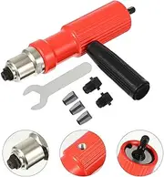 Electric Rivet Gun Adapter Chunk Head Connector Professional Hand Tools Set Non-Slip Handle, for Cordless Drill Electrical Nut Riveting Riveter Insert (Color : Red)