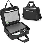 samdew Mobile Printer Storage Bag Compatible with HP Tango/Tango X, HP Officejet 250/200, Portable Printer Carrying Case for Travel, with Laptop Layer(up to 14"), Shoulder & Trolley Strap, Bag Only