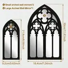 3Pcs Gothic Mirrors Wall Decor Arched Decorative Mirror Wall Mounted Goth GrOsD