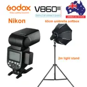 Godox V860IIIN TTL HSS Flash Speedlite for Nikon + 65cm Softbox + Light Stand
