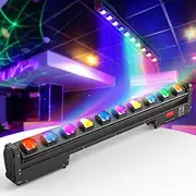 KRIDERISH Stage Light Bar, Moving Head DMX Light Bar, 250W 10LEDs RGBW Dj Lights Bar, 150° Rotation Aluminum Alloy Beam Wall Washer Light with DMX Control Auto Sound
