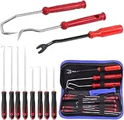 Tanstic 11Pcs Hose Removal Hook Set, Short and Long Handle Precision Hook Set Oil Seal Puller and Door Panel Remover for hose and O-Ring Removing