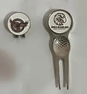 GOLF BALL MARKERS ENAMEL - MANLY SEA EAGLES - ADD Divot Tool OR Hat Clip Packs