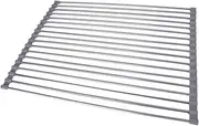 Roll-Up Over Sink Drying Rack with Anti-Slip Grips 18pcs Stainless Steel Pipes, Heat Resistant, Rust-Resistant, Space-Saving 36 x 47cm for Kitchen Sink, Countertop, Dish Drying (1)