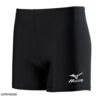 MIZUNO 美津濃 運動 跑步 健身 吸汗 速乾 彈性 舒適 短型 緊身褲 黑 U2TB8G1109