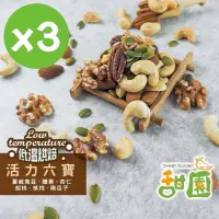 在飛比找PChome24h購物優惠-活力六寶綜合堅果 3包入 低溫烘焙 養生堅果 減醣 綠拿鐵 