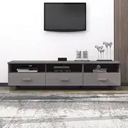 TV Stand Solid Wood, Light Grey Entertainment Center - Stands, Console para, Table, Furniture, Living Room & Cabinet HAMAR 158x40x40 cm