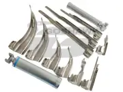 NEW Conventional Laryngoscope Mac Miller Set of 10 BLADES & 2 HANDLES Anesthesia