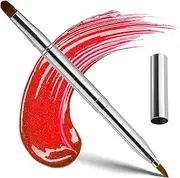 Retractable Lip Makeup Brush Portable Dual End Lipstick Brush Lipstick Gloss Makeup Brushes Concealer Brushes Lip Contours Makeup Tool (Silver)