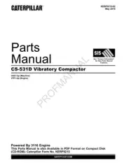 Caterpillar Cat CS 531D Vibratory Compactor Parts Catalog Manual KEBP0215