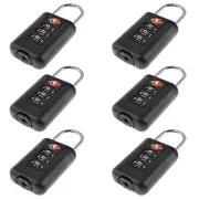 6PCS Travel Combination Padlocks Kit Safe Solid Bag Zipper Locking Padlocks Set