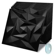 33 Pack 3D Wall Panels for Interior Wall Decor, Textured Accent Wall for Black