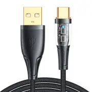 Nevenka 1.2m 3A USB A to Type C Cable Smart Auto Disconnect for Samsung Galaxy S22 Ultra-Black