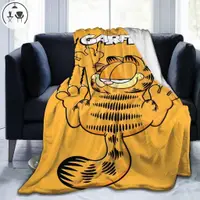 在飛比找蝦皮購物優惠-【LC】加菲貓超柔軟微絨毛毯個性印花圖案時尚保暖柔軟毛毯床沙