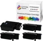 [Cartridge Planet] A Set BCMY Compatible Toner Cartridge for Fuji Xerox CT202264 CT202265 CT202266 CT202267 (2000/1400 (K/CMY) Pages) for Fuji Xerox DocuPrint CM225fw CM115w CP225w CP116w CP115w CM225..
