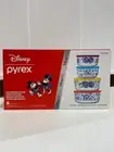 Pyrex Disney 100 Mickey Minnie Mouse 100 Years Set 4 Glass Bowls Storage & Lids