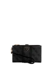 GUESS Women's Black Logo Noreen Double Zip Wallet