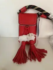 Rebecca Minkoff Isobel Phone Crossbody Fire Engine Red Leather With Strap - NWT