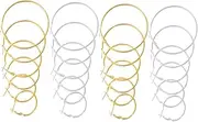 [OATIPHO] Fashion Round Earrings Set 24 Pairs Metal Large Ring Earrings Simple Dangler Open Beading for Women