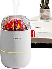 Portable Humidifier - Flame Design Air Humidifier,280ml Water Tank, Quiet Desktop Humidifier, Cool Mist Humidifier for Small Room