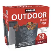 Kirkland Signature Outdoor Trash Bags Garbage Bags Rubbish Bags 50 Gallon 189 Ltr 70 Count