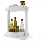 2 Tier Turntable Shelf Kitchen Storage Pantry Storage Organisation White