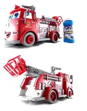 Fire Engine Truck Bubble Machine Blower Solution Birthday Party Bubbles Toy