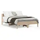 Bed Frame with Headboard-Solid Wood Pine King Size