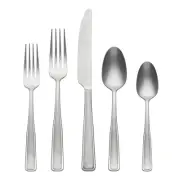 "Oneida Reid Tumbled Piece Flatware Set, 20 Count, Vintage Silver"