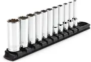 1/4 Inch Drive Deep 12-Point Socket Set 11-Piece (5/32-9/16 In.) | SH