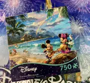 Thomas Kinkade DISNEY Mickey Minnie MOUSE Hawaii BEACH Jigsaw PUZZLE NEW 750 pc
