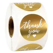 1.5 inch Gold French thank you stickers Labels Waterproof Stationery Sticker korean Gold Foil Paper Sealing Label Sticker