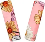 HNHUAMING Baby Car Seat Strap Covers Shoulder Pads for Baby Kid, Super Soft Infant Carseat Belt Covers for All Car Seat Stroller, Pink Flower